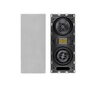Monoprice 3-Way Carbon Fiber In-Wall Column Speaker - 6.5 Inch (Each) With Ribbon Tweeter, 8 Ohm Nominal Impedance, Magnetic Grille, 200 Watt Max, White - Amber Series