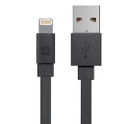 Monoprice 4 ft Cabernet Series Flat Lightning to USB Charge and Sync Cable - Black
