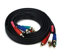 Monoprice 5-RCA Component Video/Audio Coaxial Cable - 1.83M (6ft) - Black, RG-59/U, 22AWG Cores, Gold Plated Connectors