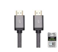 Monoprice 8K Certified Ultra High Speed HDMI Cable - Braided - HDMI 2.1, 8K@60Hz, 4K@120Hz, 48Gbps, HDR, VRR, CL2 in-Wall Rated, 25ft, Black