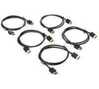 Monoprice 8K Ultra High Speed Slim HDMI Cable - HDMI 2.1, 8K@60Hz, 4K@120Hz, 48Gbps, HDR, VRR, 3ft, Black - 5 Pack