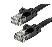 Monoprice Cat6 14ft Black Flat Patch Cable UTP 30AWG 550MHz Pure Bare Copper Snagless RJ45 Flexboot Series Ethernet Cable