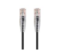 Monoprice Cat6 2ft Black Component Level Patch Cable UTP 28AWG 550MHz Pure Bare Copper Snagless RJ45 SlimRun Series Ethernet Cable