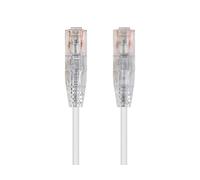 Monoprice Cat6 2ft White Component Level Patch Cable UTP 28AWG 550MHz Pure Bare Copper Snagless RJ45 SlimRun Series Ethernet Cable