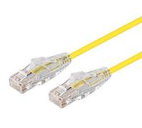 Monoprice Cat6 2ft Yellow Component Level Patch Cable UTP 28AWG 550MHz Pure Bare Copper Snagless RJ45 SlimRun Series Ethernet Cable