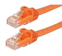 Monoprice Cat6 Ethernet Patch Cable - RJ45, Stranded, 550Mhz, UTP, Pure Bare Copper Wire, 24AWG, 0.5 Feet, Orange - Flexboot Series- Pack of 1
