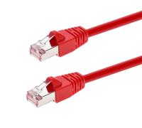 Monoprice Cat6A 10ft Red Patch Cable Double Shielded (S/FTP) 26AWG 10G Pure Bare Copper Snagless RJ45 Fullboot Series Ethernet Cable