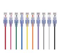 Monoprice Cat6A 14ft 10-Color 10-Pk Patch Cable UTP 30AWG 10G Pure Bare Copper Snagless RJ45 SlimRun Series Ethernet Cable
