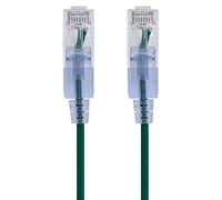 Monoprice Cat6A 14ft Green Patch Cable UTP 30AWG 10G Pure Bare Copper Snagless RJ45 SlimRun Series Ethernet Cable- Pack of 10
