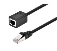 Monoprice Cat6A 1ft Black U/FTP Ethernet Extension Cable RJ45 Male to Female (with PCB Jack 3μ) 26AWG Standed Bare Copper CM PVC Jacket