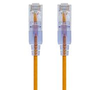 Monoprice Cat6A 1ft Yellow Patch Cable UTP 30AWG 10G Pure Bare Copper Snagless RJ45 SlimRun Series Ethernet Cable- Pack of 10