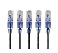 Monoprice Cat6A 20ft White 5-Pk Patch Cable UTP 30AWG 10G Pure Bare Copper Snagless RJ45 SlimRun Series Ethernet Cable