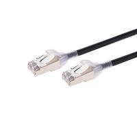 Monoprice Cat6A 25ft Black Component Level Patch Cable Double Shielded (S/FTP) 30AWG 10G CM Pure Bare Copper Snagless RJ45 SlimRun Series Ethernet Cable