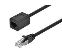 Monoprice Cat6A 3ft Black U/UTP Ethernet Extension Cable RJ45 Male to Female (with PCB Jack 3μ) 24AWG Standed Bare Copper CM PVC Jacket
