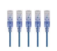 Monoprice Cat6A Ethernet Patch Cable - 7 Feet - Blue | Network Internet Cord - RJ45, 550Mhz, UTP, Pure Bare Copper Wire, 10G, 30AWG, 5-Pack - SlimRun Series