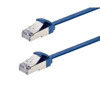 Monoprice Cat6A Ethernet Patch Cable - Slim Flat U/FTP 32AWG Molded Boot 2ft Blue