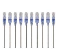 Monoprice Cat6A Ethernet Patch Cable - Snagless RJ45, 550Mhz, 10G, UTP, Pure Bare Copper Wire, 30AWG, 10-Pack, 7 Feet, Gray - SlimRun Series