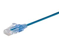 Monoprice Cat6A Patch Ethernet Cable - 5 Feet - Blue | UTP, 30AWG, 10G, Pure Bare Copper, Snagless RJ45, for Computer Networking Cable, LAN, Modem, Router - SlimRun Series