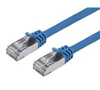 Monoprice Cat7 Ethernet Patch Cable - 0.61M (2ft) - Blue, Flexboot, RJ45, Stranded, 600Mhz, S/FTP, CMX, Pure Bare Copper Wire, 26AWG - Entegrade Series