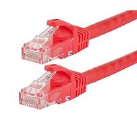 Monoprice Flexboot Cat6 Ethernet Patch Cable - Network Internet Cord - RJ45, Stranded, 550Mhz, UTP, Pure Bare Copper Wire, 24AWG, 1ft, Red
