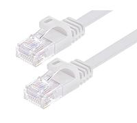 Monoprice Flexboot Cat6 Ethernet Patch Cable - Snagless RJ45, Flat, 550MHz, UTP, Pure Bare Copper Wire, 30AWG, 10 ft, White