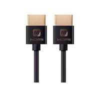Monoprice High Speed HDMI Cable - 1.83M (6ft) - Black, 4K@24Hz, 10.2Gbps, 36AWG, YUV, 4:2:0 - Ultra Slim Series