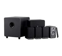 Monoprice HT-35 Premium 5.1-Channel Home Theater System - Charcoal, with Powered Subwoofer, Low Profile Speaker Grilles, Secure Mounting Option, Black (139357)