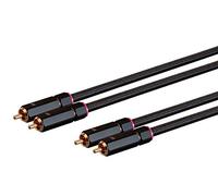 Monoprice Male RCA Two Channel Stereo Audio Cable - 15 Feet - Black, Gold Plated Connectors, Double Shielded with Copper Braiding - Onix Series