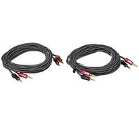 Monoprice Premium Braided Speaker Wire 14AWG - With Gold Plated Banana Plug Connectors - Affinity Series, 2 Pack, 10 Feet