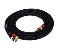 Monoprice Premium Two-Channel Audio Cable - 12 Feet - Black | 2 RCA Plug to 2 RCA Plug 22AWG, Male to Male