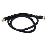 Monoprice RG6 Quad Shield Coaxial Cable - 0.91M (3ft) - Black, CL2, 18AWG, 75Ohm, Heavy-Duty With F Type Connector