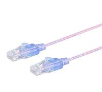 Monoprice SlimRun Cat6A Ethernet Patch Cable 3FT Pink Snagless RJ45 550MHz UTP Pure Bare Copper Wire 10G 30AWG 5Pack