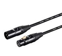 Monoprice Starquad XLR Male to XLR Female Microphone Cable - 6 Feet - Black, 24AWG, Optimized for Analog Audio - Gold Contacts - Stage Right Series