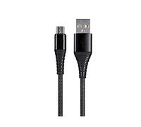 Monoprice USB 2.0 Micro B to Type A Charge & Sync Cable - 6 Feet - Black | Nylon-Braid, Durable, Kevlar-Reinforced - AtlasFlex Series