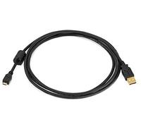 Monoprice USB-A to Micro B 2.0 Cable - 1.83M (6ft) - Black, 5-Pin 28/24AWG Conductors, Gold Plated Connectors