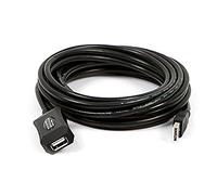 Monoprice USB-A to USB-A Female 2.0 Extension Cable - 4.8M (16ft) - Black, Active, 20/28AWG, Repeater Kinect & PS3 Move Compatible