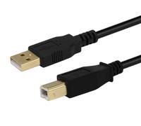 Monoprice USB Type-A to USB Type-B 2.0 Cable - 4.57M (15ft) - Black, 28/24AWG, Gold Plated Connectors For Printers, Scanners, And Similar Large Peripherals