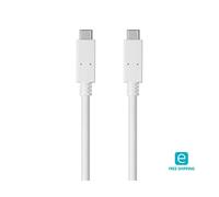 Monoprice USB Type-C to Type-C 3.1 Gen 1 Cable - 5Gbps, 3A, 30AWG, White, 2m, 6.6 Feet - Select Series