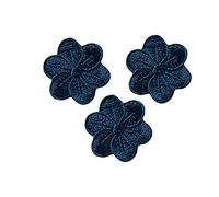 Monoquick Dark Blue Flower Appliqués - Pack of 3