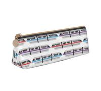 Monorail Train Print Stylish Triangular Pencil Case Pouch for Large-Capacity Stationery Organizer