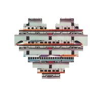 Monorail Train Printed Jigsaw Puzzle 10.8x12.8 CM, Heart-Shaped Puzzle Challenging Game for Adults, Fun Decorative Wall Decor