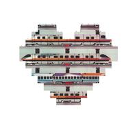 Monorail Train Printed Jigsaw Puzzle 10.8x12.8 CM, Heart-Shaped Puzzle Challenging Game for Adults Gifts, Family Fun Decorative Wall Decor