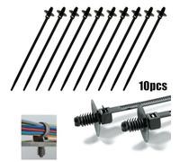 MonoSora 10pcs Black Nylon Fir Tree Push-in Releasable Cable Tie Clips for Wiring Harness Management on Car, Boat, Trailer