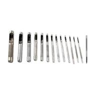 MonoSora 14pcs Leather Hole Punch Kit, 45# Steel Hollow Punch Tools 1-10mm for Leather, Rubber, Plastic, Vinyl, Canvas, Bag Making, Clothing Alterations, Silver