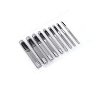 MonoSora 14pcs Steel Leather Hollow Hole Punch Kit, 1-10mm Round Punches for Belt, Watch Strap, Gasket, Rubber or Plastic Crafting, Silver