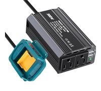 MonoSora 18V to 110V Portable Power Converter 300W DC AC Inverter for 18V 20V Lithium Battery Tools and Small Appliances, Red