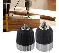 MonoSora 2 Pack Quick Release Drill Chuck Tool Holder Set, 3/8-24UNF Thread, 0.8-10mm and 2-13mm Adjustable Range, Durable Metal Sleeve with Nylon Coating