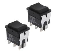 MonoSora 2PCS HY12-9-3 Compatible On Off On Rocker Switch, 125/250V 20A 6 Pin Pushbutton Switch, Black