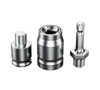 MonoSora 3pcs Aluminum Alloy Drill Chuck Adapter Conversion Head for Hammer Drill and Impact Driver, Quick Release, Silver
