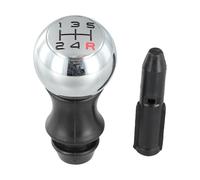 MonoSora 5 Speed Gear Shift Knob Lever, Aluminium and Plastic Manual Shifter Replacement Compatible with Peugeot 106/206/306/308/2008/3008, Citroen C2/C3/C4, Silver